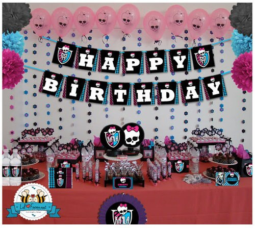 Monster High Birthday Party Supplies
 Monster High Birthday Party Printable Decorations