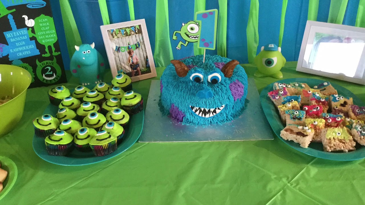Monster Inc Birthday Party Ideas
 Monsters Inc themed 1st Birthday party Diy party