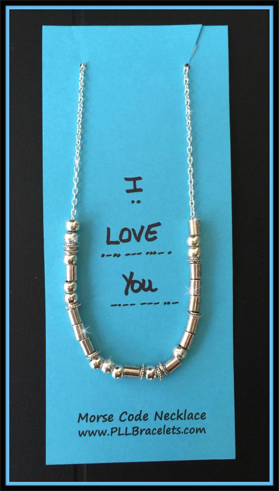 Morse Code Love Necklace
 Morse Code Necklace Personalized Necklace Name Necklace