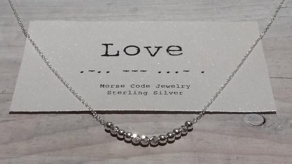 Morse Code Love Necklace
 Love Morse Code Necklace Morse Code Jewelry Love
