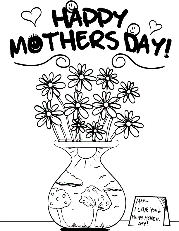 Mothers Day Coloring Pages For Toddlers
 Free Printable Mothers Day Coloring Pages For Kids