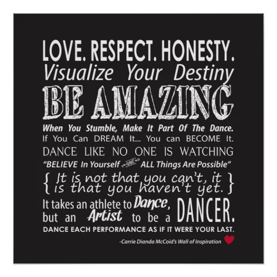 Motivational Dance Quotes
 Carrie s Wall of Inspirational Dance Quotes Black Poster