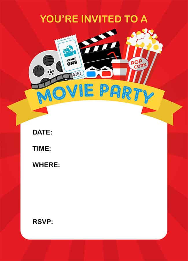 Movie Birthday Invitations
 How to Throw a Fun Backyard Movie Party