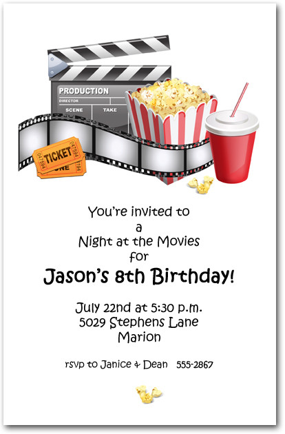 Movie Birthday Invitations
 At the Movies Party Invitations Movie Birthday Party