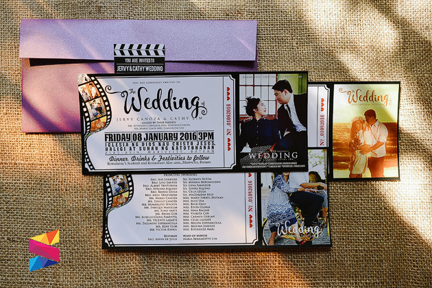 Movie Themed Wedding Invitations
 Jervy & Cathy Movie Ticket Themed Wedding Invitation