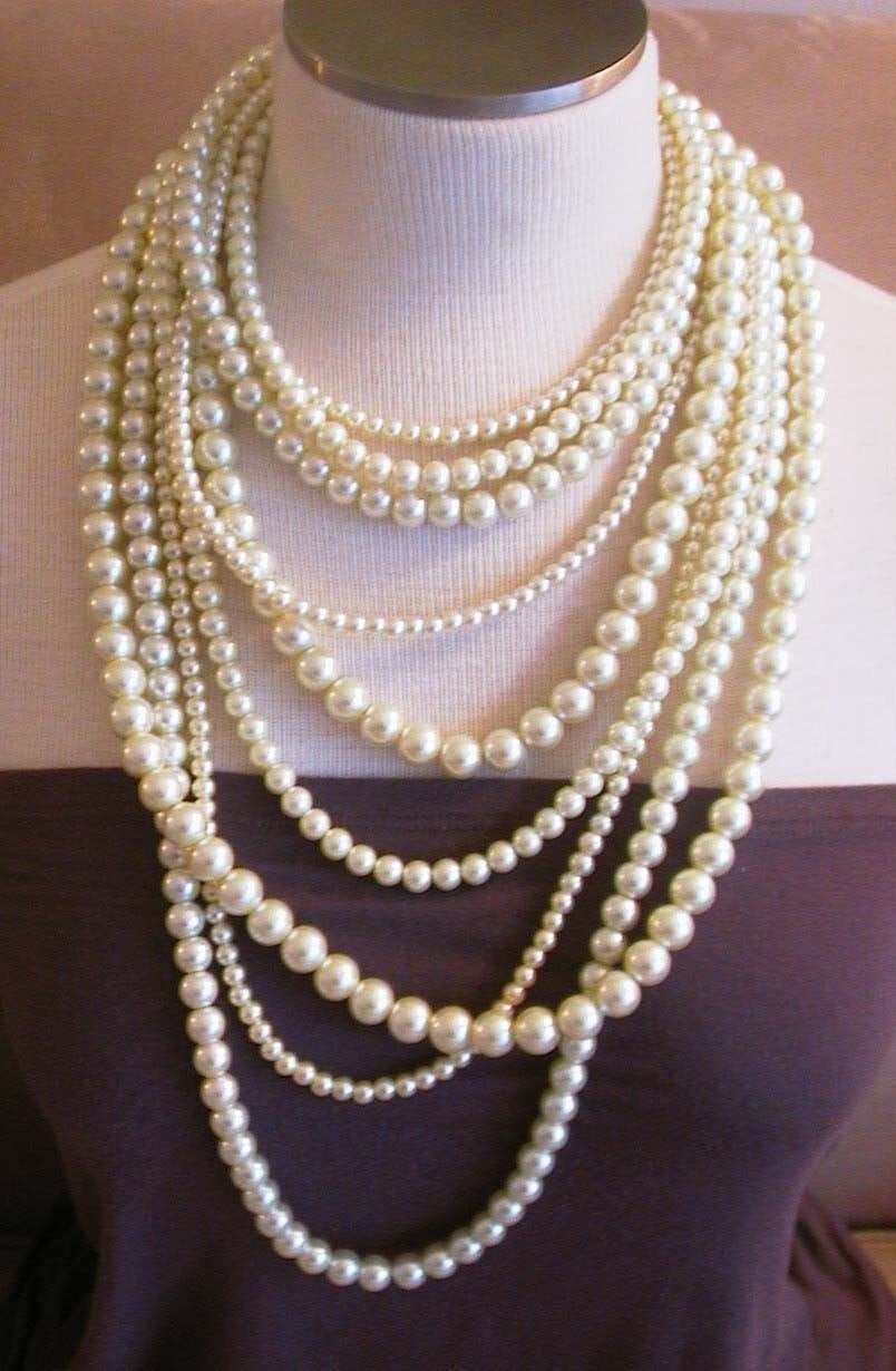Multi Strand Necklace
 Coco Sophia Ivory Swarovski Pearl multi strand necklace