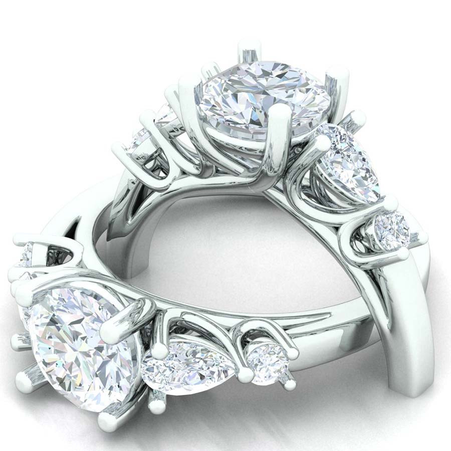 Multiple Diamond Engagement Ring
 Bespoke Designed Multi Stone Diamond Engagement Ring ER016