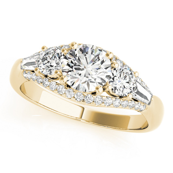 Multiple Diamond Engagement Ring
 Multi Stone Baguette Diamond Engagement Ring 14k Yellow