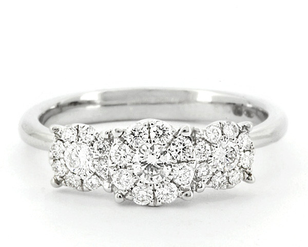 Multiple Diamond Engagement Ring
 0 50 Carat Multi Stone Trilogy Style Diamond Engagement