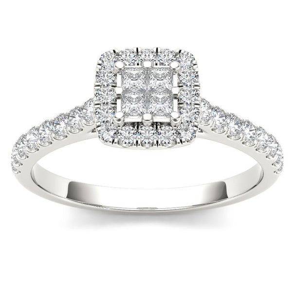 Multiple Diamond Engagement Ring
 Shop De Couer 10k Gold 1 2ct TDW Diamond Multi Stone