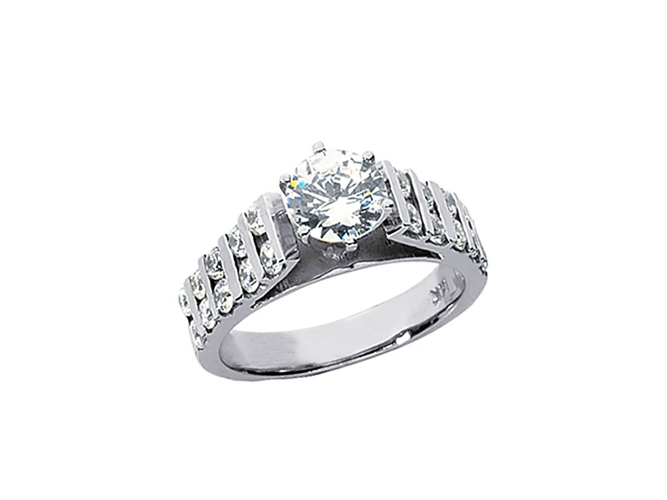 Multiple Diamond Engagement Ring
 Women s 1 25Ct Round Diamond Multi Row Cathedral