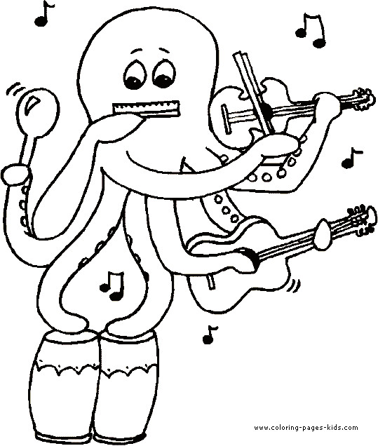 Music Coloring Pages Printable
 Music color page Coloring pages for kids Miscellaneous