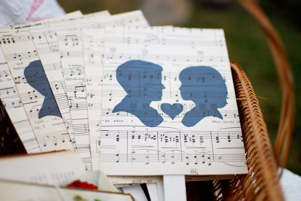 Music Themed Wedding Favors
 My Sweet June Sheet Music Wedding Decor