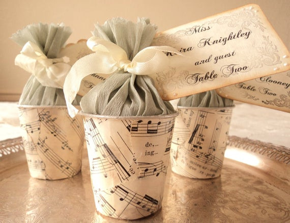 Music Themed Wedding Favors
 Items similar to Musique d Amour Six Favor Cups With