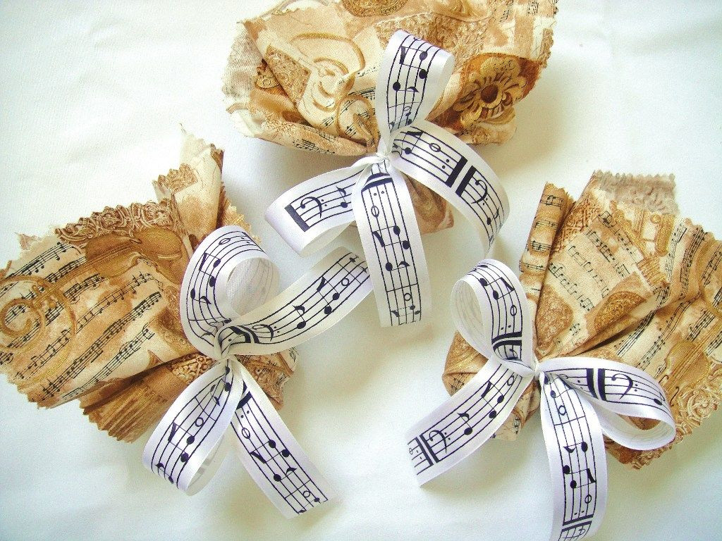 Music Themed Wedding Favors
 Music themed wedding favors with sheet music ribbon