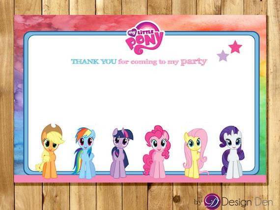 My Little Pony Birthday Card
 Blank My Little Pony Birthday Thank you card Chalk Board