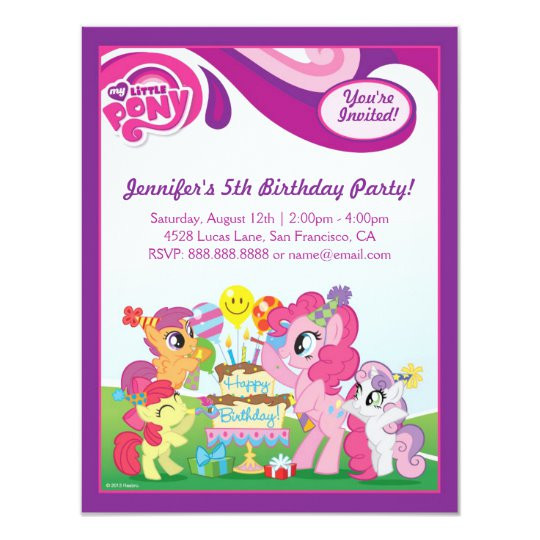 My Little Pony Birthday Card
 My Little Pony Birthday Party Card