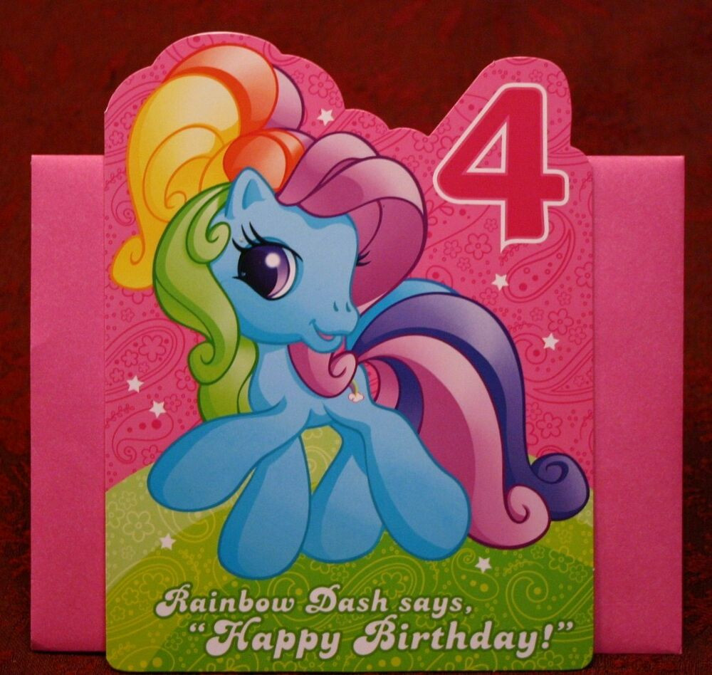 My Little Pony Birthday Card
 MY LITTLE PONY FOUR YEAR OLD BIRTHDAY CARD FAMILY IS