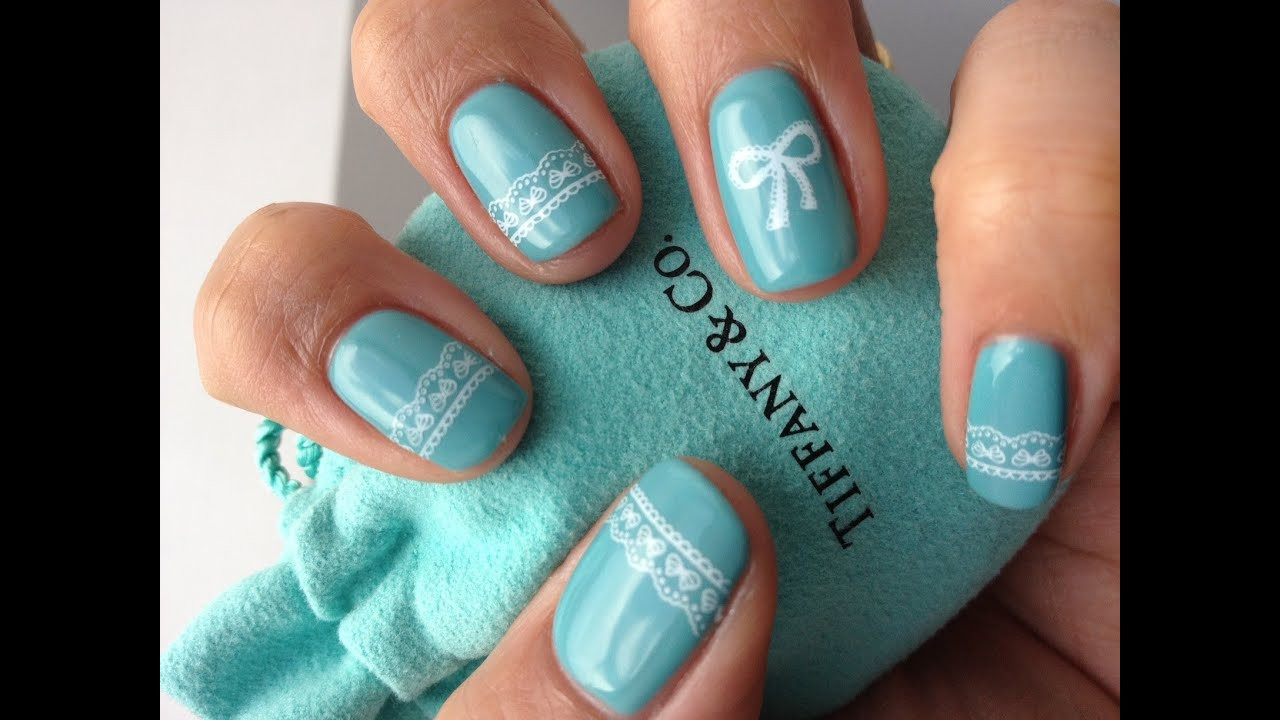 Nail Art And Co
 Tiffany & Co inspired nail art design with stamping
