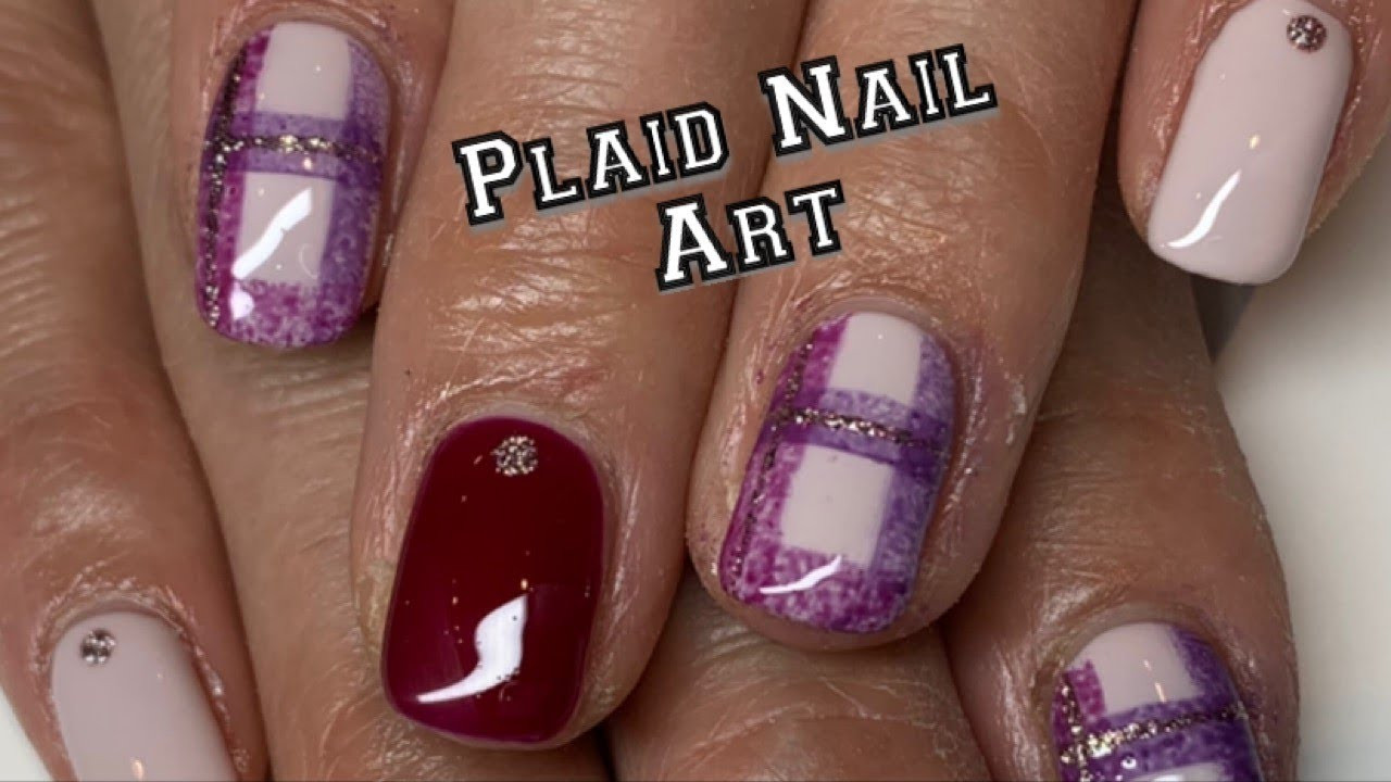 Nail Art Austin
 Gingham Check Nail art Tutorial Gel Polish Plaid Nails