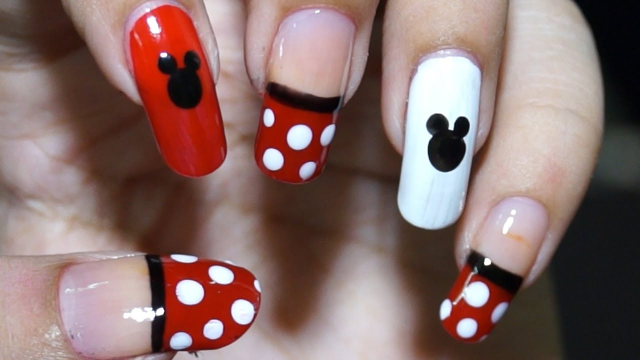 Nail Art Easy Designs
 Nail Art at Home Easy & Cool Mickey Mouse design in