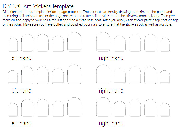 Nail Art Template
 DIY Nail Art Stickers – Crazy In Crafts