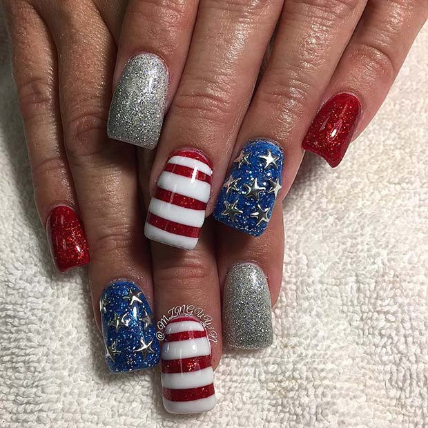 Nail Designs For 4th Of July
 21 Funky and Fun 4th July Nail Designs