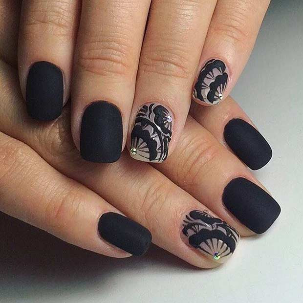Nail Designs For Black Nails
 45 Cool Matte Nail Designs to Copy in 2019