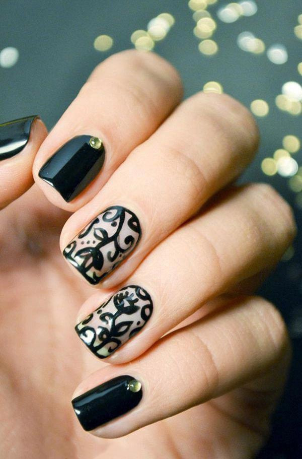 Nail Designs For Black Nails
 50 Sassy Black Nail Art Designs To Add Spark To Your Bold Look