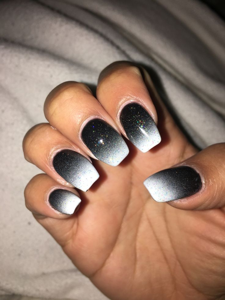 Nail Designs For Black Nails
 Black and white ombré nails