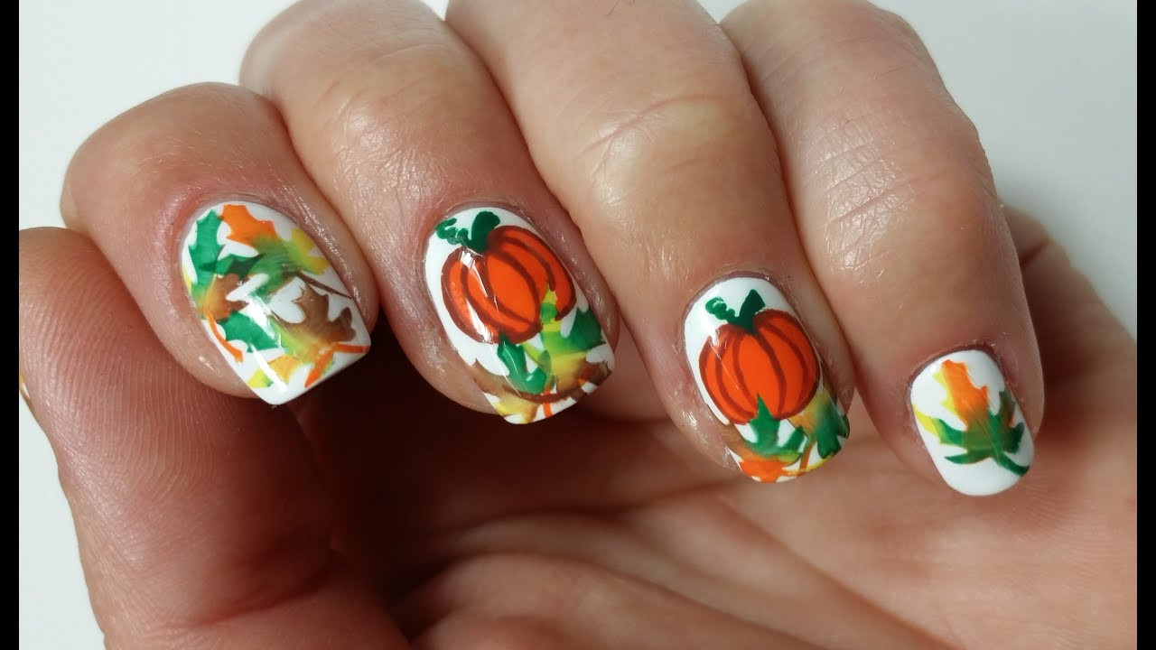 Nail Designs For Thanksgiving
 Easy Thanksgiving Pumpkin Nail Art Design