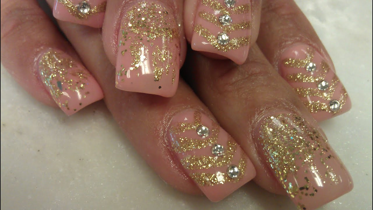 Nail Designs Gold
 HOW TO GEL COLOR GOLD GLITTER NAIL DESIGNS PART 2