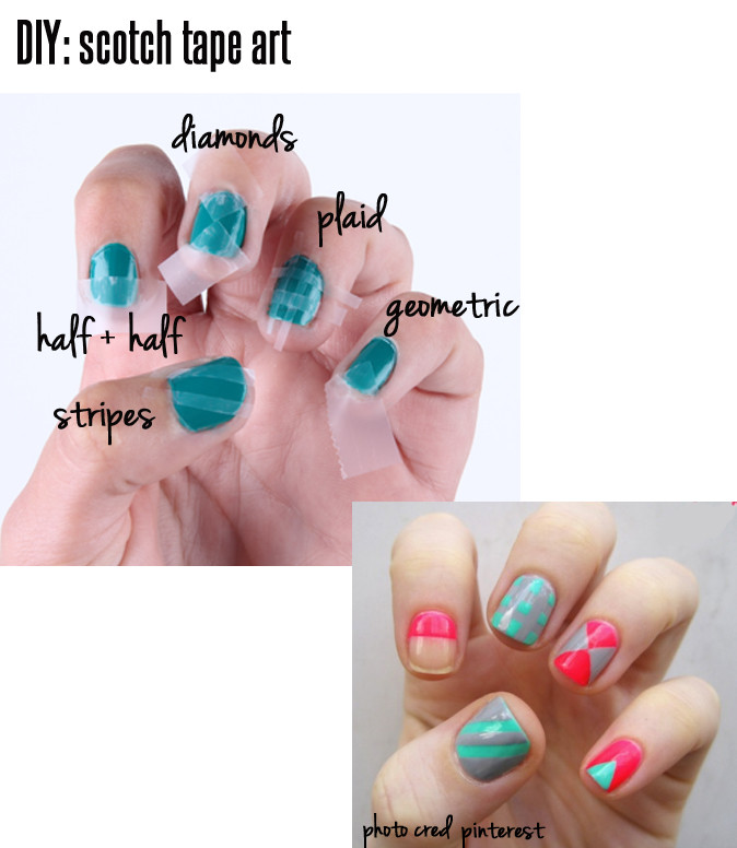 Nail Designs Using Tape
 Nail Tutorials How to Use Scotch Tape Pretty Designs