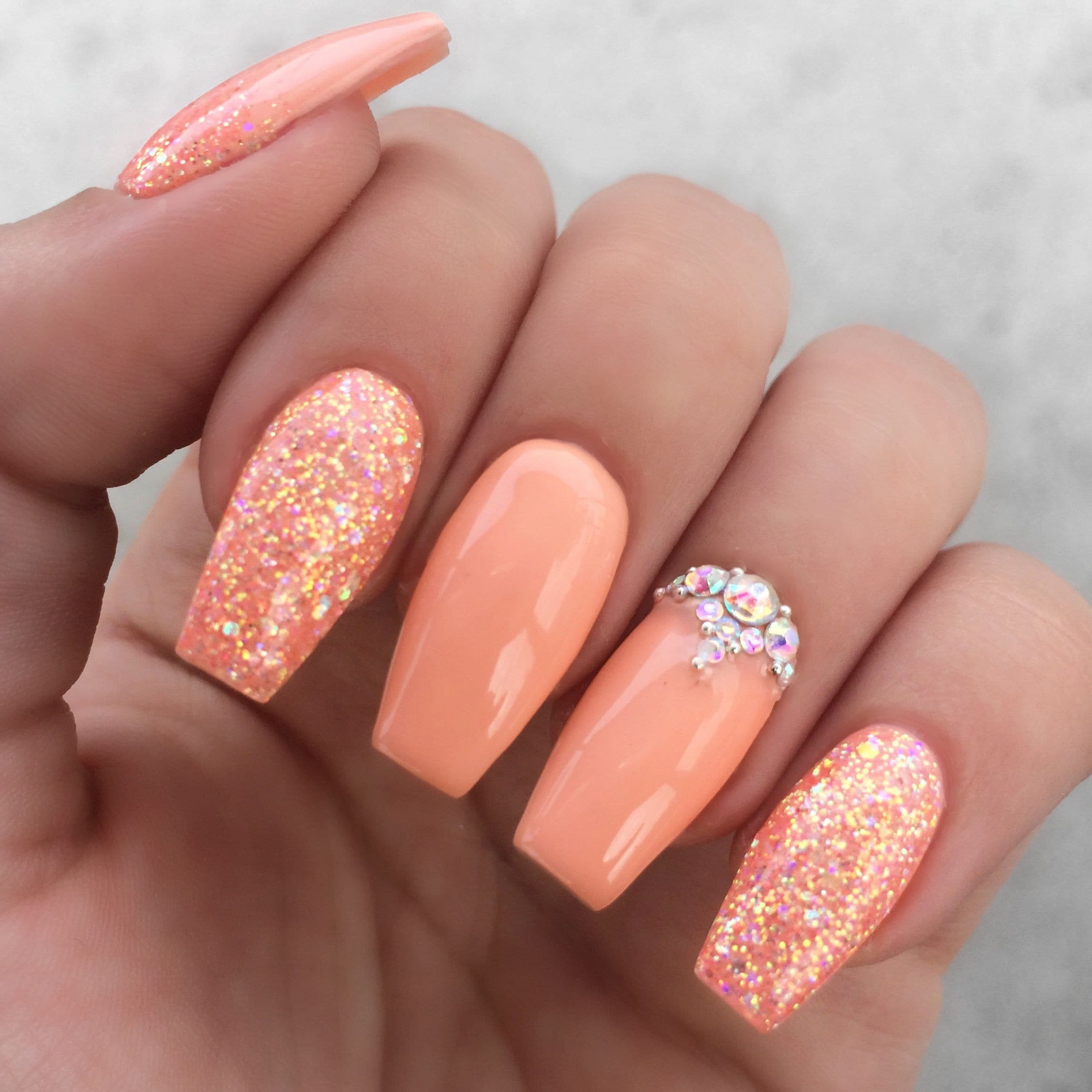 Nail Designs With Rhinestones And Glitter
 7 Elegant Acrylic Nail Designs Rhinestones ⋆ Fitnailslover