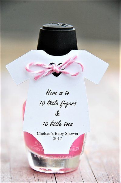 Nail Polish Party Favors Baby Shower
 Here is to 10 little fingers & 10 little toes t tags