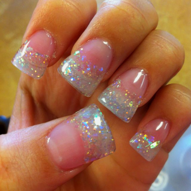 Nails Glitter Tips
 111 best images about Glitter acrylic nail tips on