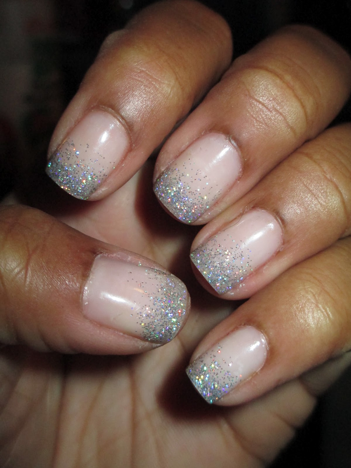 Nails Glitter Tips
 Fairly Charming Church Mani Frosted Tips