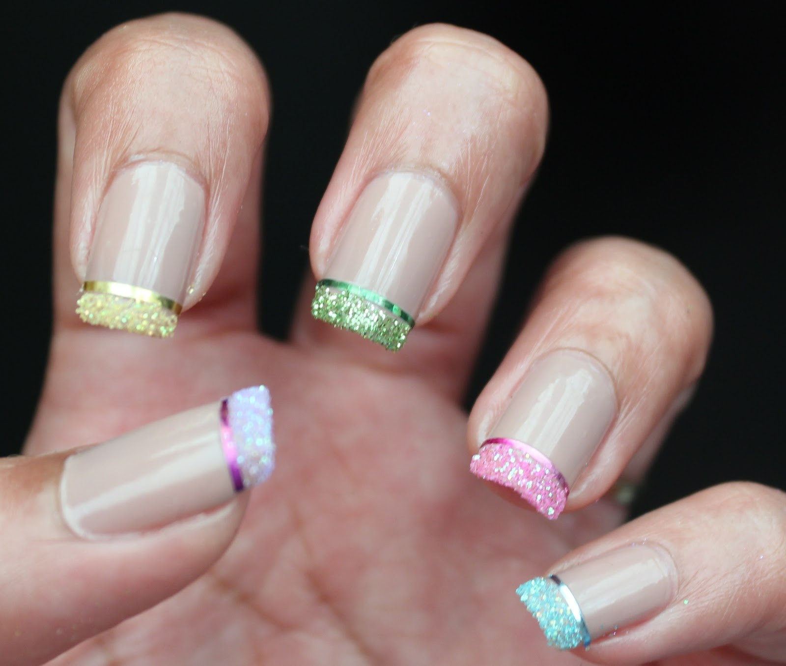 Nails Glitter Tips
 Nail Art Glamorously Done Glittered Foiled Tips