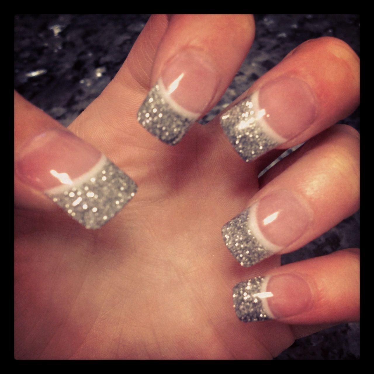 Nails Glitter Tips
 Best 25 Silver tip nails ideas on Pinterest