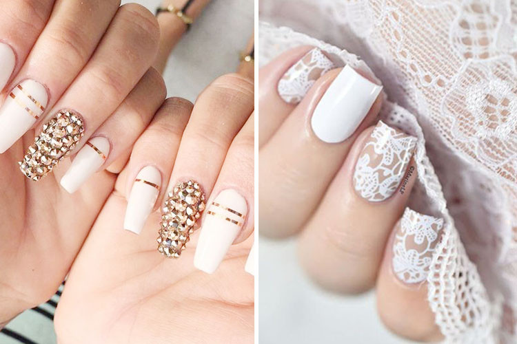 Nails Wedding
 Crystals To Pearly Sheen 10 Glam White Wedding Nails We