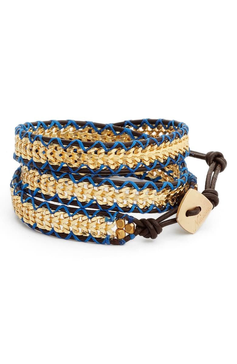 Nakamol Bracelet Wrap
 Nakamol Design Chain & Leather Wrap Bracelet