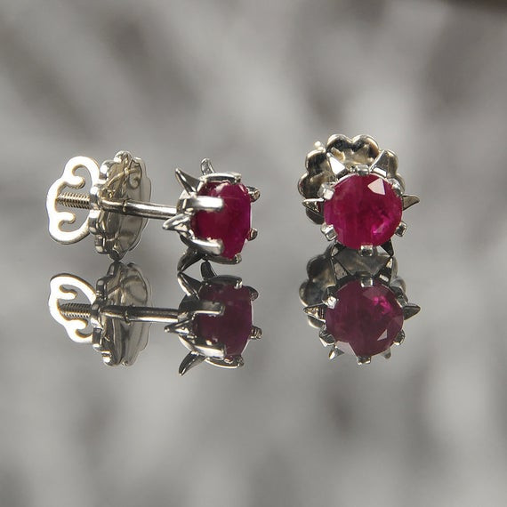 Natural Ruby Earrings
 Genuine ruby stud earrings Natural ruby earrings Natural