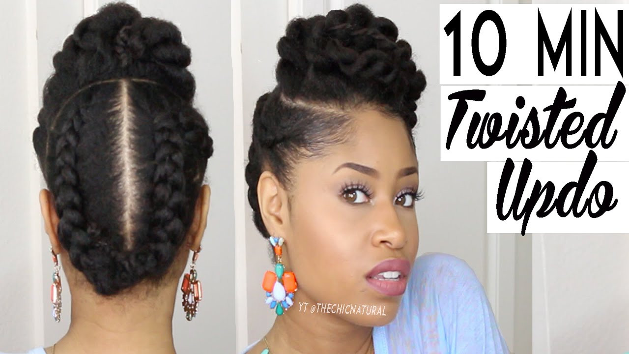 Natural Twist Updo Hairstyles
 THE 10 MINUTE TWISTED UPDO