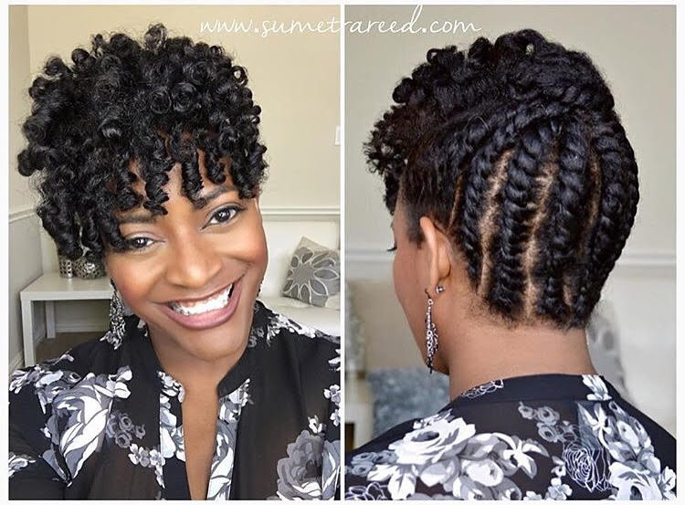 Natural Twist Updo Hairstyles
 Simple Flat Twist Updo for Natural Hair
