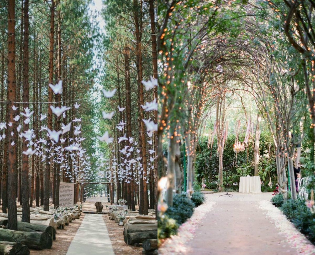 Nature Themed Wedding
 Natural Spring Forest Themed Wedding Reception Décor Ideas