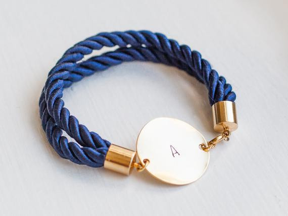 Nautical Rope Bracelet
 rope bracelet Nautical blue navy bracelet Personalized