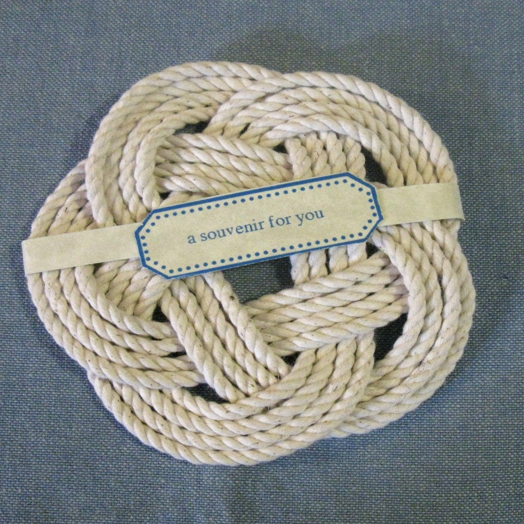 Nautical Wedding Favors
 Nautical Wedding Favors Sailor Knot Coasters White Cotton 25