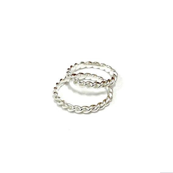 Nautical Wedding Rings
 Silver Wedding Ring Set Nautical Rope Bridal by