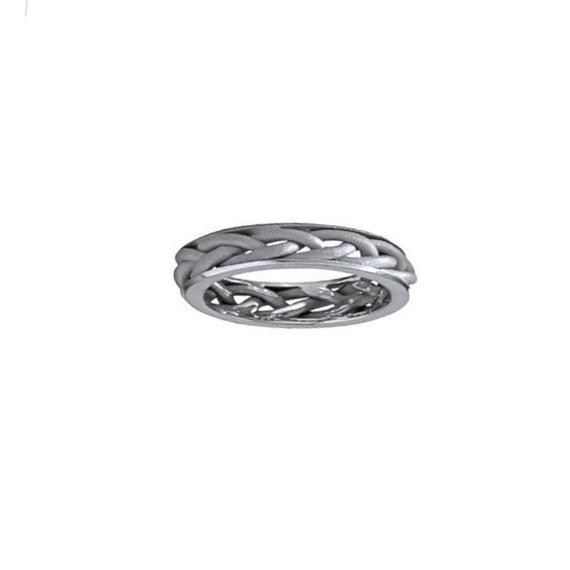 Nautical Wedding Rings
 14k White Gold Wedding Ring Band Nautical Gold Ring by