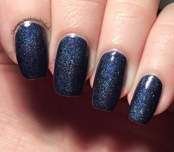 Navy Blue Glitter Nails
 Top 60 Navy Blue Nail Designs